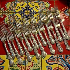 Orient-Venice Silverplate Dinner Forks 1904 Set Of 16 Art Nouveau Excellent 7.5"